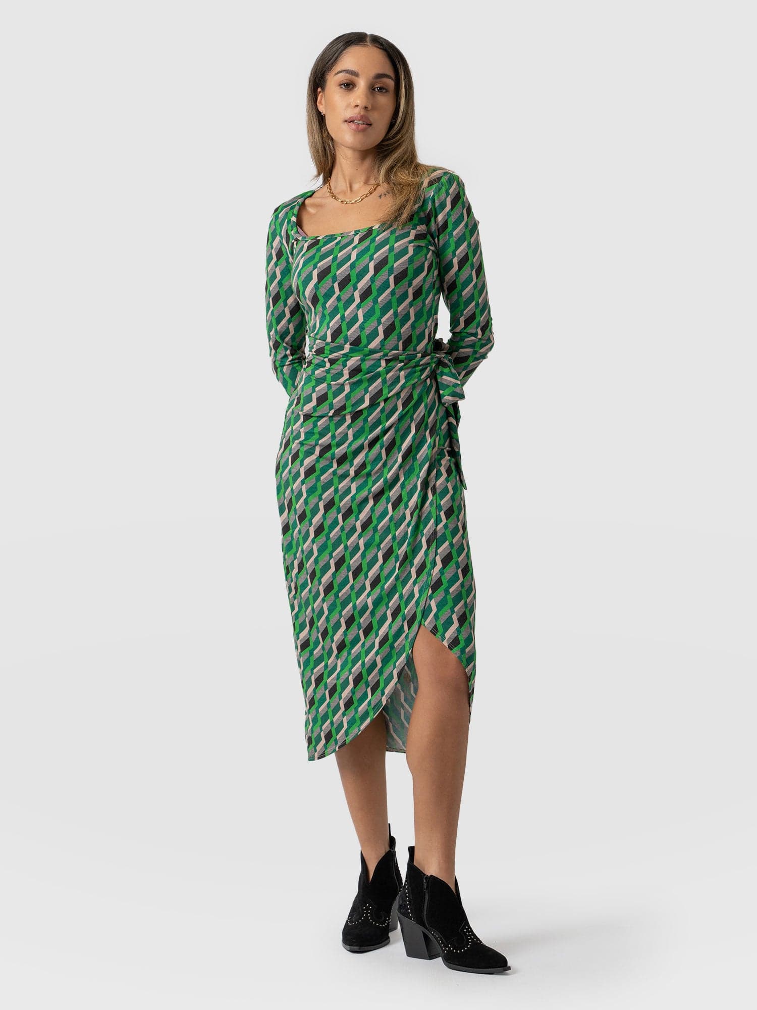Amelia Wrap Dress Jardin Geo - Women's Dresses | Saint + Sofia® EU